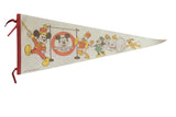 Vintage Mickey Mouse Club felt pennant with Mickey and friends marching band, 12x29.