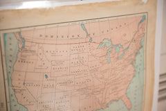 Map of USA Cram's Unrivaled Atlas of the World 1907 Edition