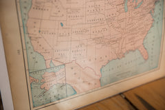 Map of USA Cram's Unrivaled Atlas of the World 1907 Edition