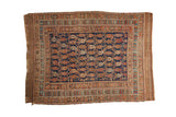 Antique Afshar rug with an allover boteh lattice design on a navy blue field.