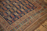 Intricate geometric borders and original plain-weave kilim of an antique Persian Afshar rug.