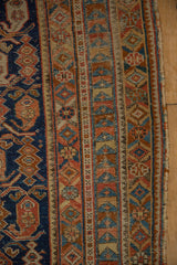 Intact plain-weave kilim and secure geometric side border of a collector's antique Afshar rug.