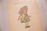 Antique M.T. Ross illustration of a chicory flower child from the book Mother Earth's Children.