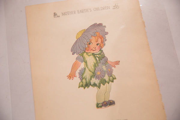 Antique M.T. Ross Mother Earth's Children Illustration // ONH Item 6810
