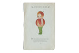 Antique M.T. Ross 'Mother Earth's Children' page with an apple character, 6 by 9 inches.