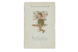 Antique book page from Mother Earth's Children with a color illustration of a dancing Caraway child.