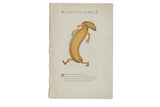 Antique M.T. Ross Mother Earth's Children lithograph, yellow banana illustration on aged page, 6x9.