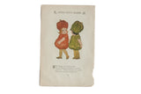 Antique M.T. Ross book page illustration of children dressed as red and green peppers.