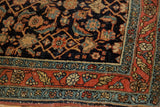 Close view of the fine weave and even wear on this antique Serapi's Herati motif.