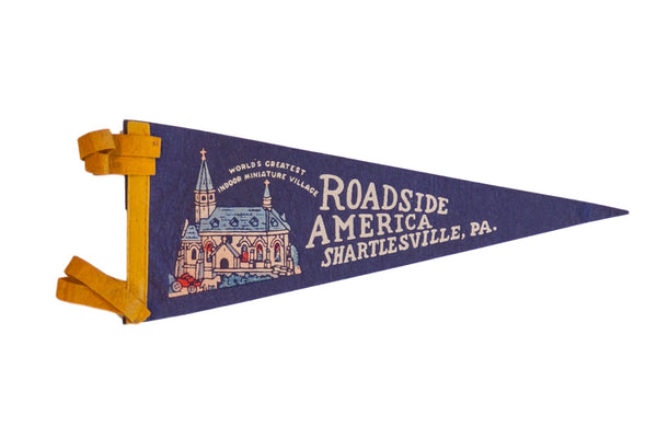 Vintage Roadside America Shartlesville PA Felt Flag Pennant