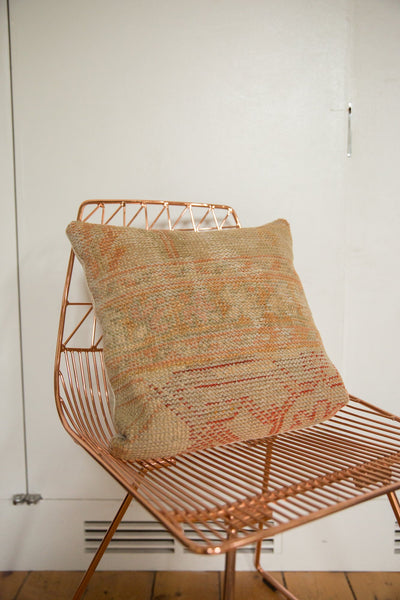 Vintage Turkish Rug Fragment Throw Pillow // ONH Item 7678 Image 4