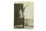 Rare vintage photograph of Carole Lombard aiming shotgun at a skeet range. 8x10 inches.