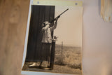 Black and white Carole Lombard photo skeet shooting at Los Angeles gun club.