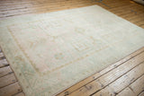 The hand-knotted foundation on the reverse of the vintage Turkish Oushak rug.