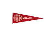 Vintage 1950s Indiana University felt pennant in red with white school crest.