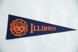 Orange University of Illinois crest and 'ILLINOIS' text on navy felt pennant.