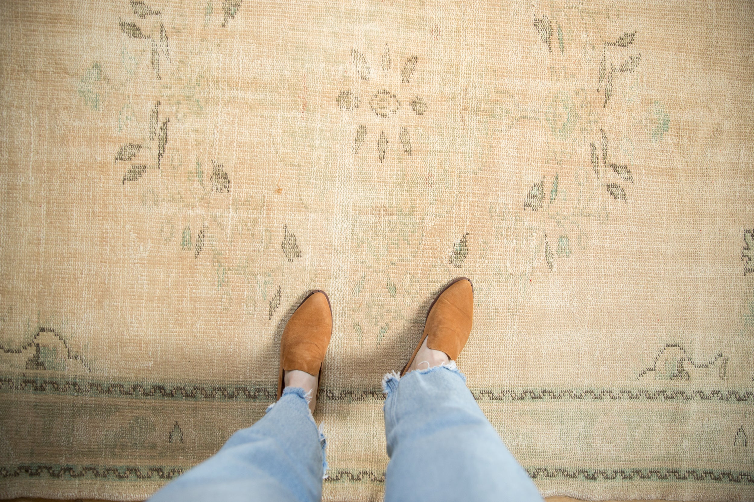 Vintage Distressed Oushak Carpet // ONH Item: 9364, Image 1