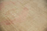 Close view of even wear to the knot heads on the distressed Oushak.