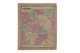 Antique 1868 hand-colored map of Bedford, Katonah NY, with softened hues, 14.5