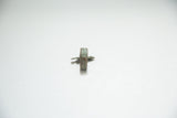Side profile of the vintage African bronze ring highlighting its textured, patinated band.