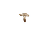 Vintage African cast bronze ring designed as a chameleon with a textured finish.