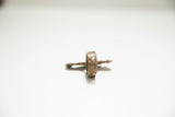 Side view of the vintage African chameleon ring focusing on the thick, textured band.