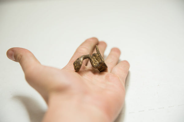 Vintage African Bronze Snake Ring