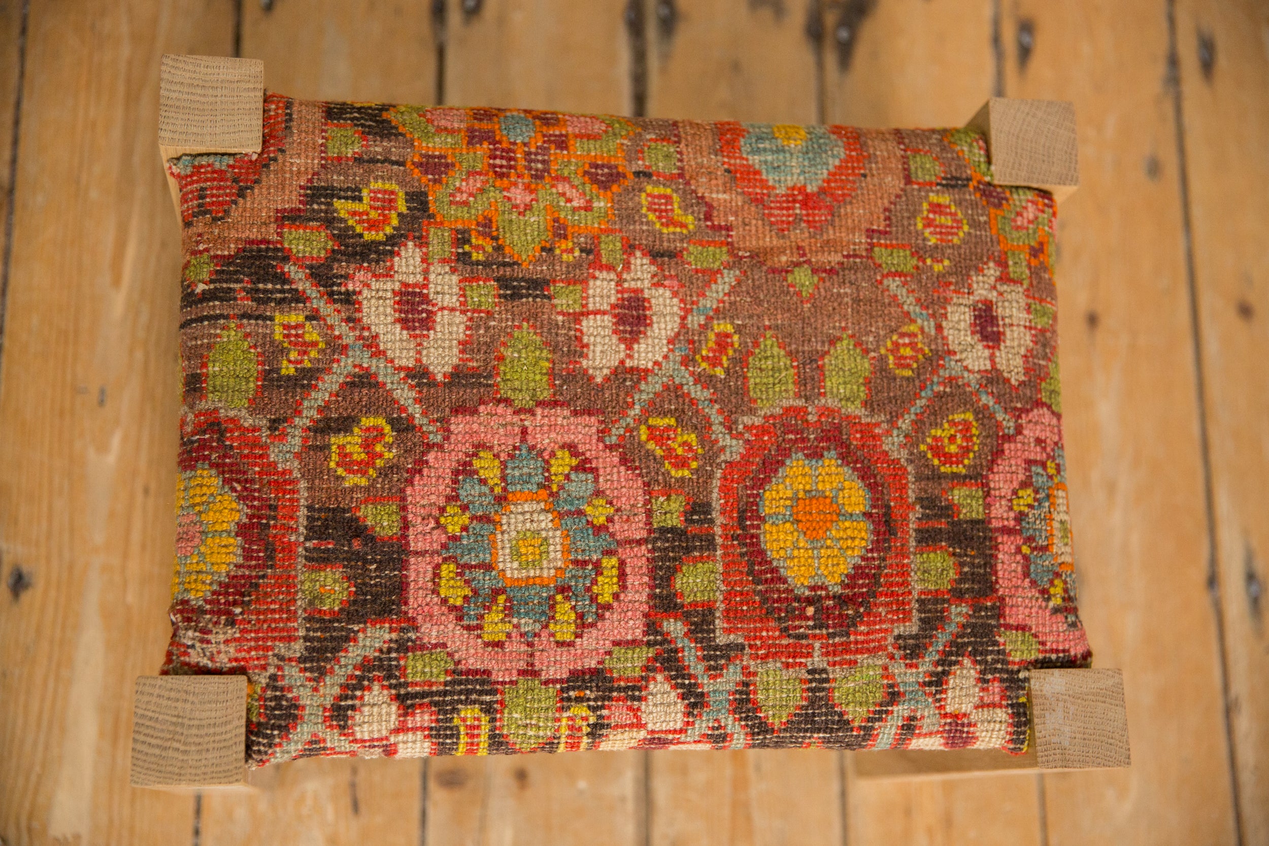 Reclaimed Antique Rug Fragment Footstool // ONH Item AS1130Z1131Z, Image 1