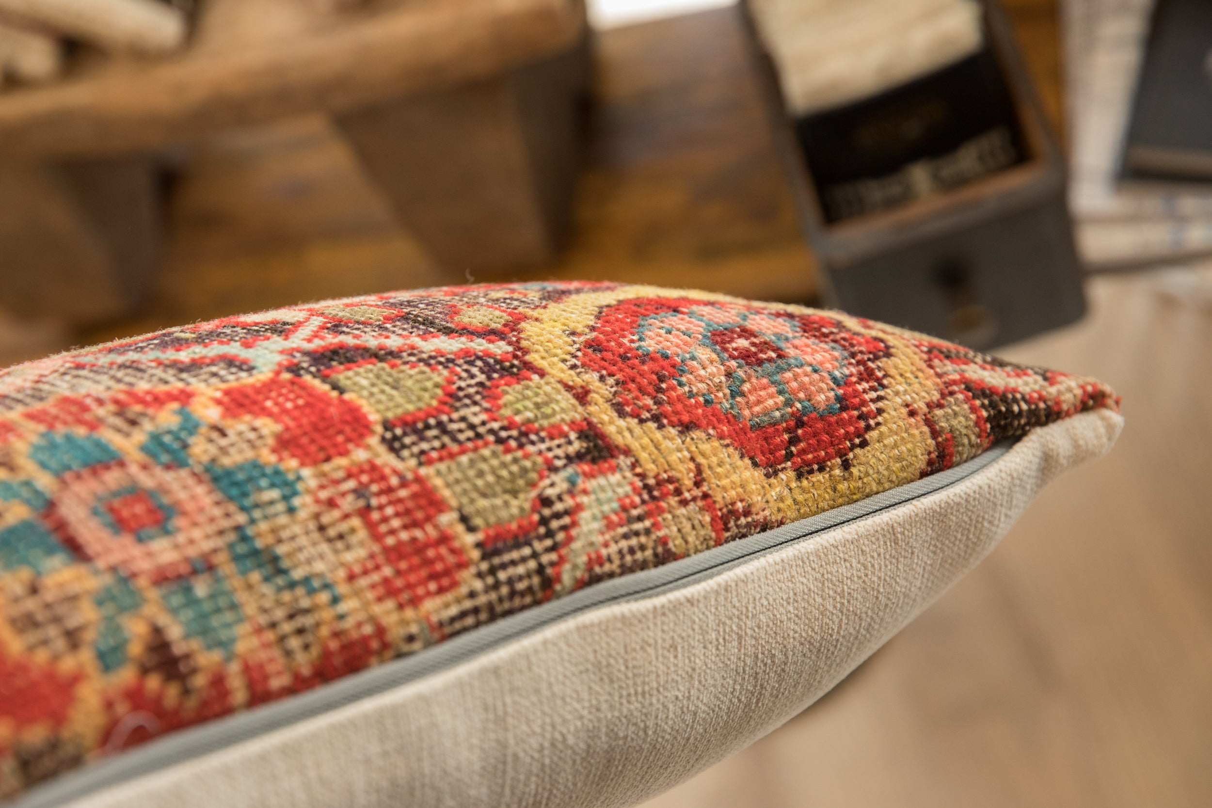 Vintage Rug Fragment Pillow // ONH Item AS11943A11961A, Image 1