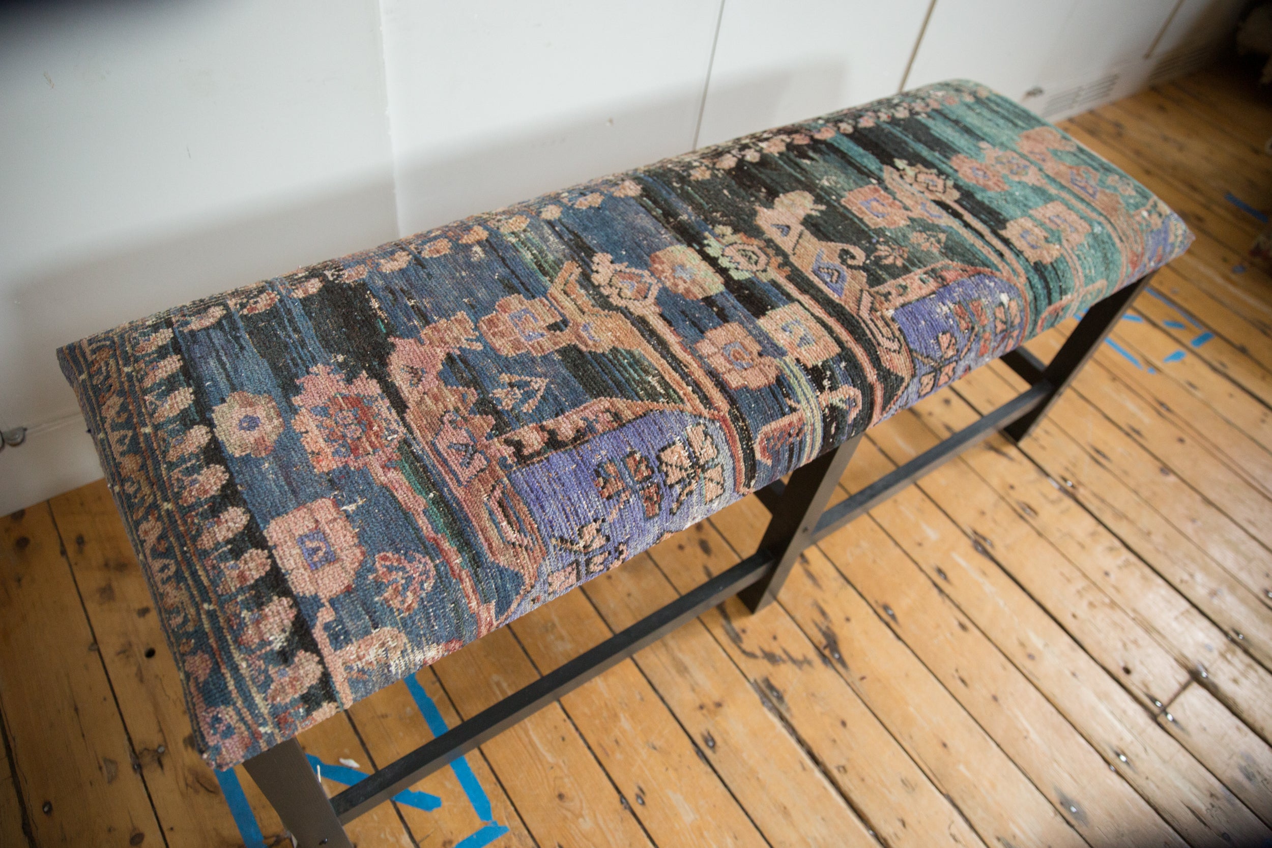 Reclaimed Vintage Turkish Rug Bench // ONH Item: AS12648A9681A, Image 1