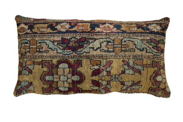 Antique Kerman Rug Fragment Lumbar Pillow // ONH Item AS13046A13033A1