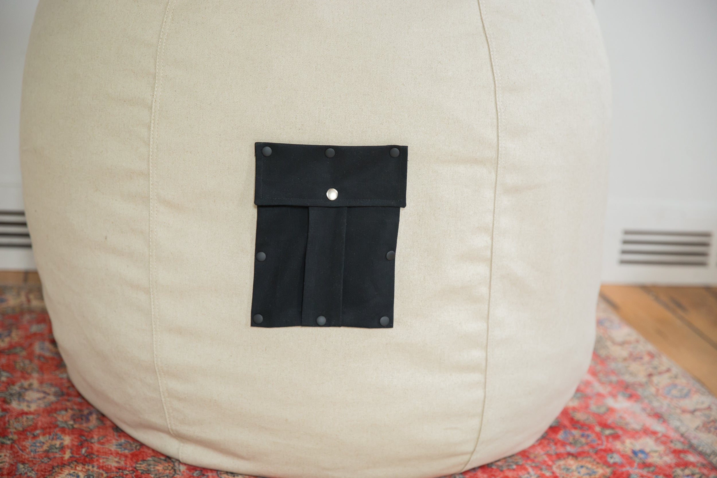 Hemp Bean Bag Chair with Foam and Swappable Pocket // ONH Item AS13075A13079A, Image 1