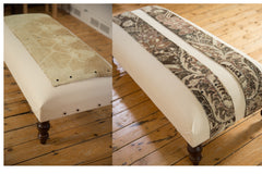 Handmade Canvas Changeable Rug Fragment Ottoman Coffee Table // ONH Item AS8097A1127Z1