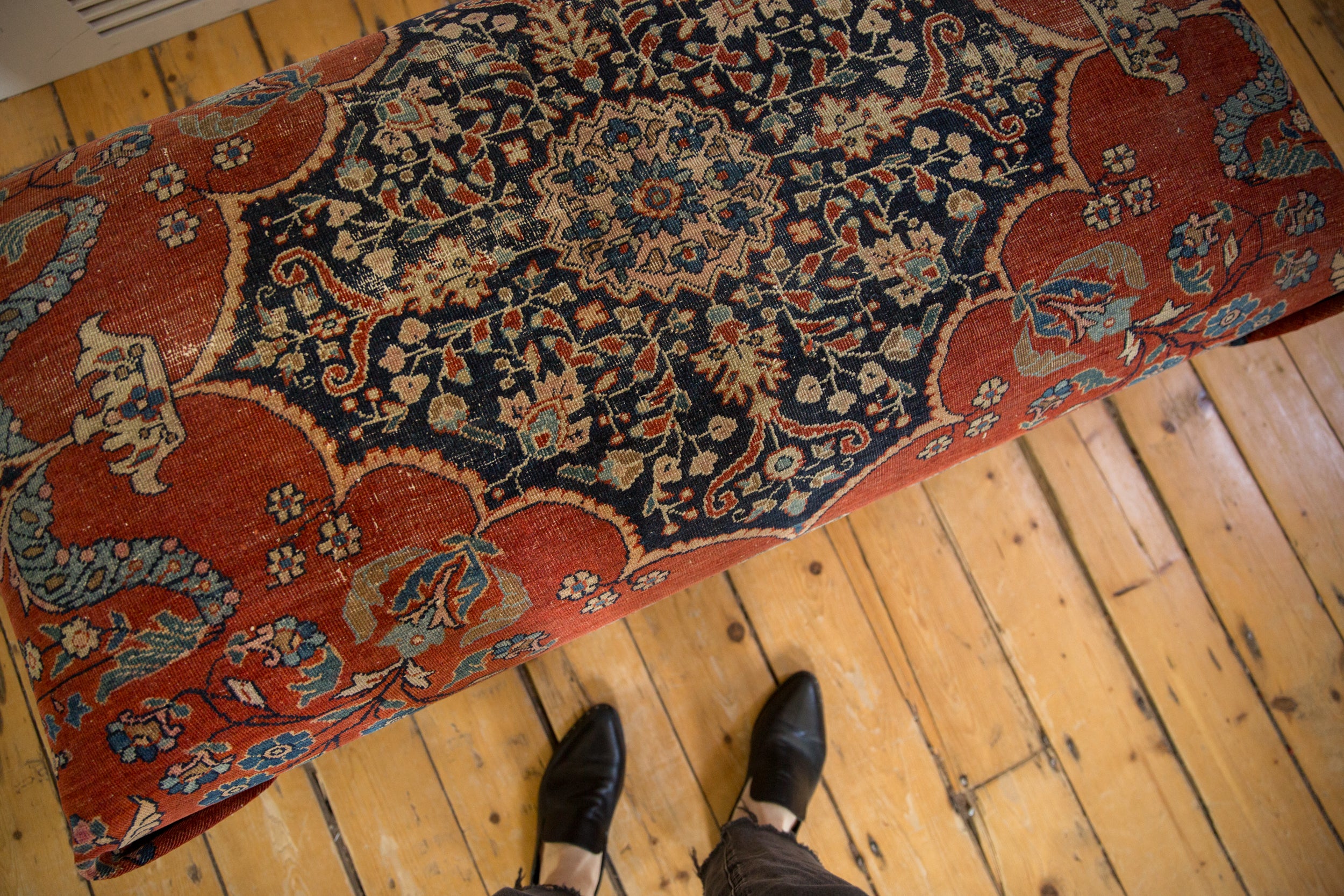 Reclaimed Antique Persian Rug Ottoman Coffee Table // ONH Item AS8097A13071A, Image 1