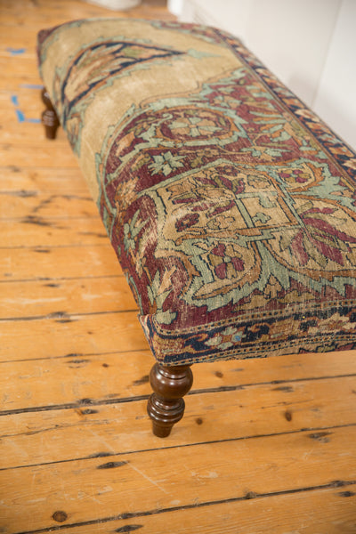 Antique Persian Kerman Rug Ottoman Coffee Table // ONH Item: AS8097A8094A, Image 3