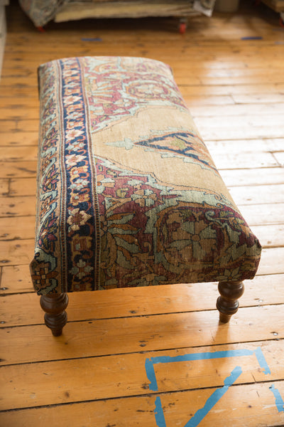 Antique Persian Kerman Rug Ottoman Coffee Table // ONH Item: AS8097A8094A, Image 6