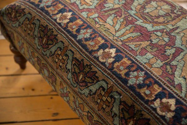 Antique Persian Kerman Rug Ottoman Coffee Table // ONH Item: AS8097A8094A, Image 13