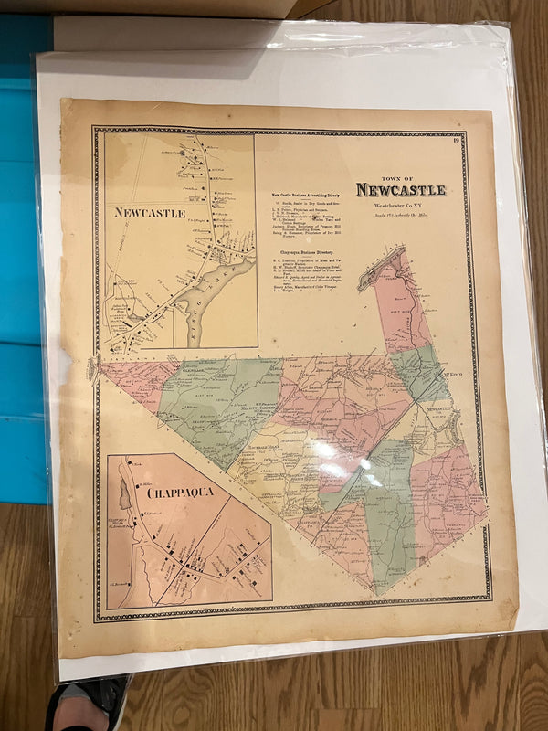 Antique 1868 Map of New Castle and Chappaqua // ONH Item: 5066E