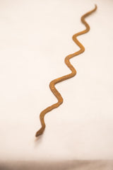 Wavy vintage iron snake body, showcasing its unique handmade texture.