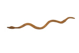 One-of-a-kind vintage iron snake with rich rusty patina and undulating form.