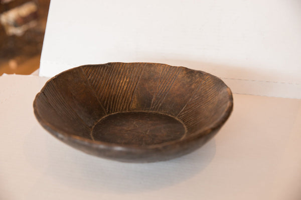 Vintage Hand Carved African Wooden Bowl Image 7