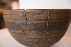 Vintage Hand Carved African Wooden Bowl Image 3