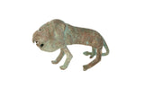 Vintage African oxidized copper wild thing sculpture with a rich green and brown patina.