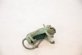 Vintage African copper animal showing its hollow body and detailed facial features.