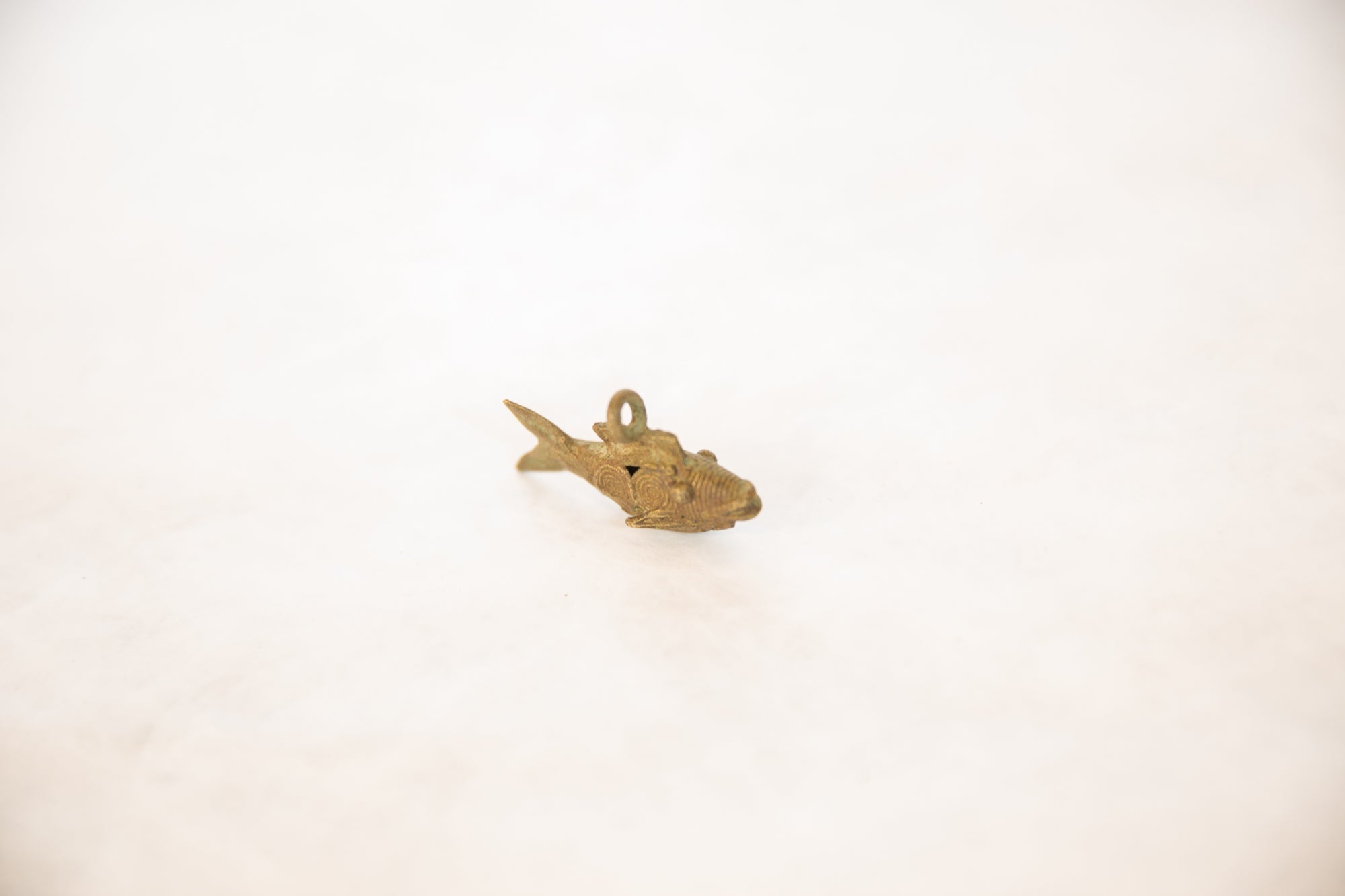 Vintage African Bronze Wire Design Fish Pendant // ONH Item ab00537 Image 1