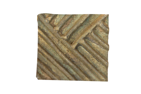 Vintage African Square Bronze Coin // ONH Item ab00546