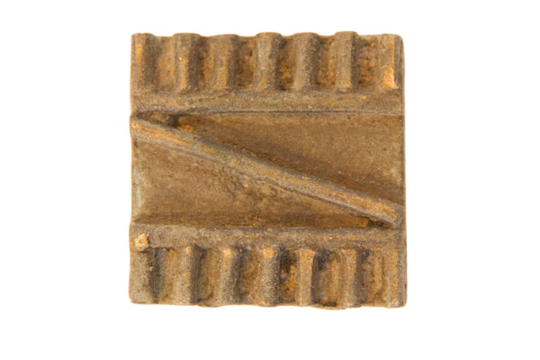 Vintage African Square Bronze Coin // ONH Item ab00547