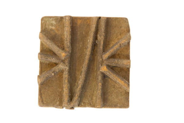 Vintage African Square Bronze Coin // ONH Item ab00551