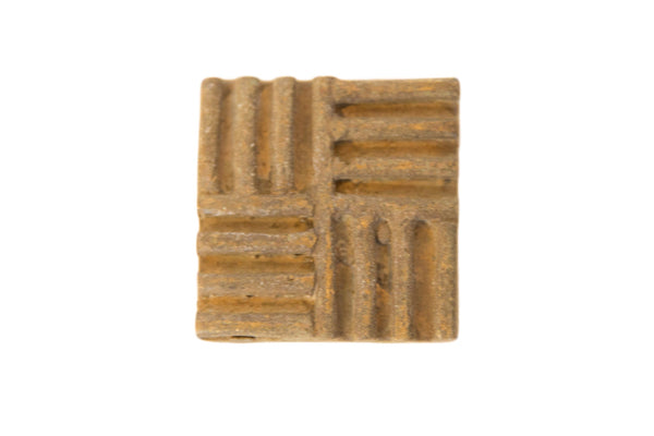 Vintage African Square Bronze Coin // ONH Item ab00552