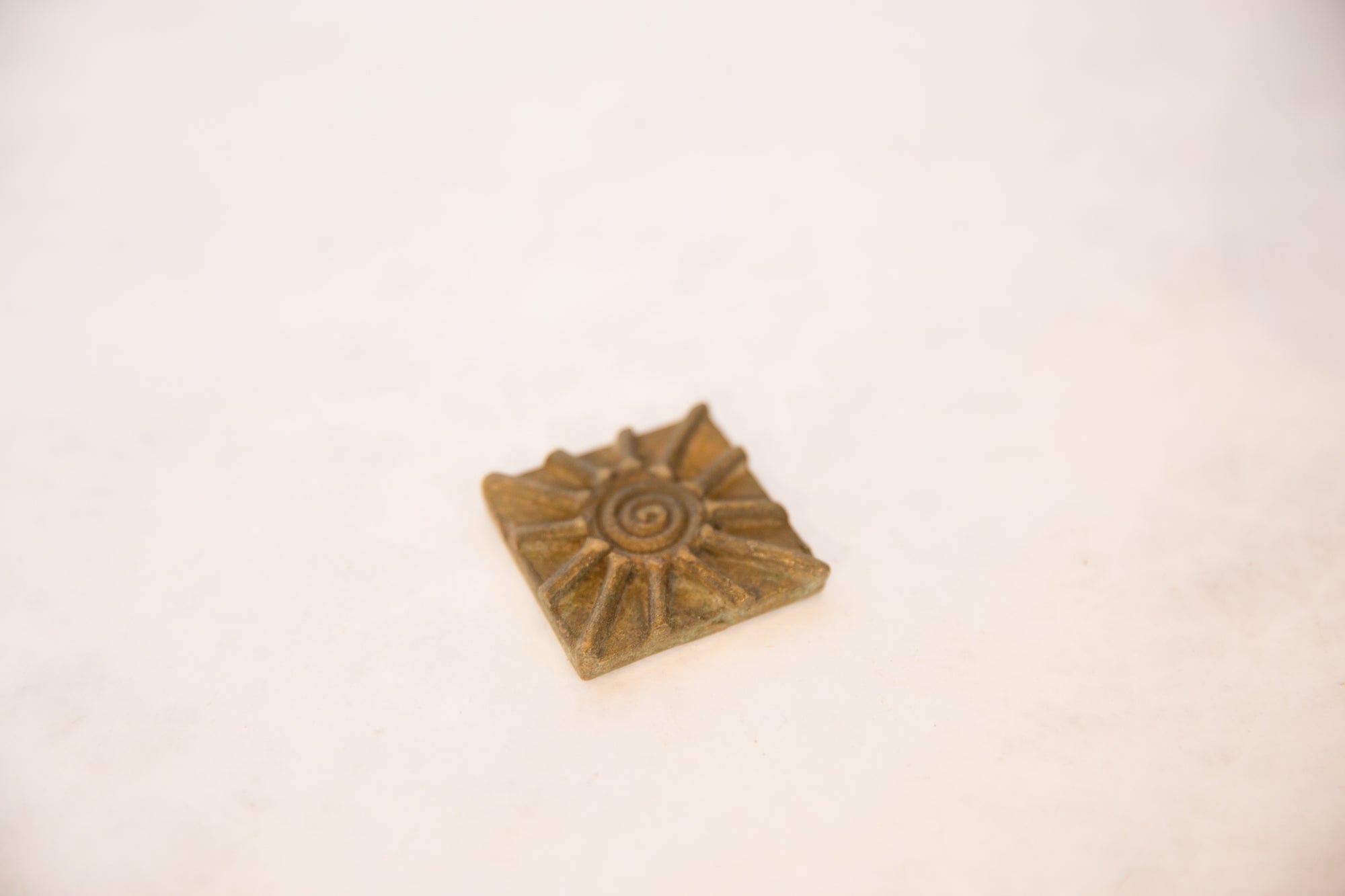 Vintage African Square Bronze Coin // ONH Item ab00555 Image 1